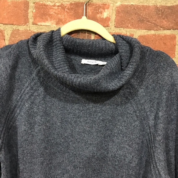 Ribbed Cowl Neck Pullover Bijou Blue - Picture 13 of 16